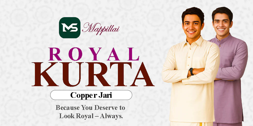 Royal kurta Dhoti Set - Copper Border