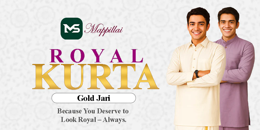 Royal kurta Dhoti Set - Gold Border