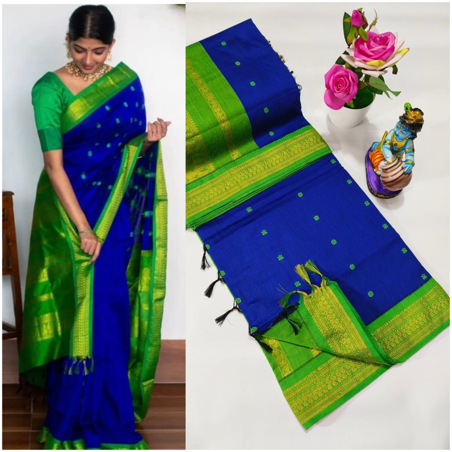 Premium Quality Kalyani cotton saree/Lata Gadwal Paithani
