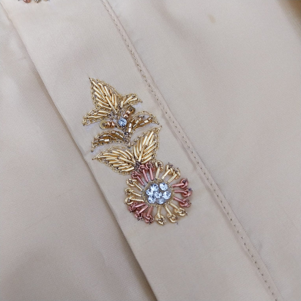 Luxury Floral Aari Work Designer Shirt – Hand Embroidered Aari Work Wedding Wear RIW06