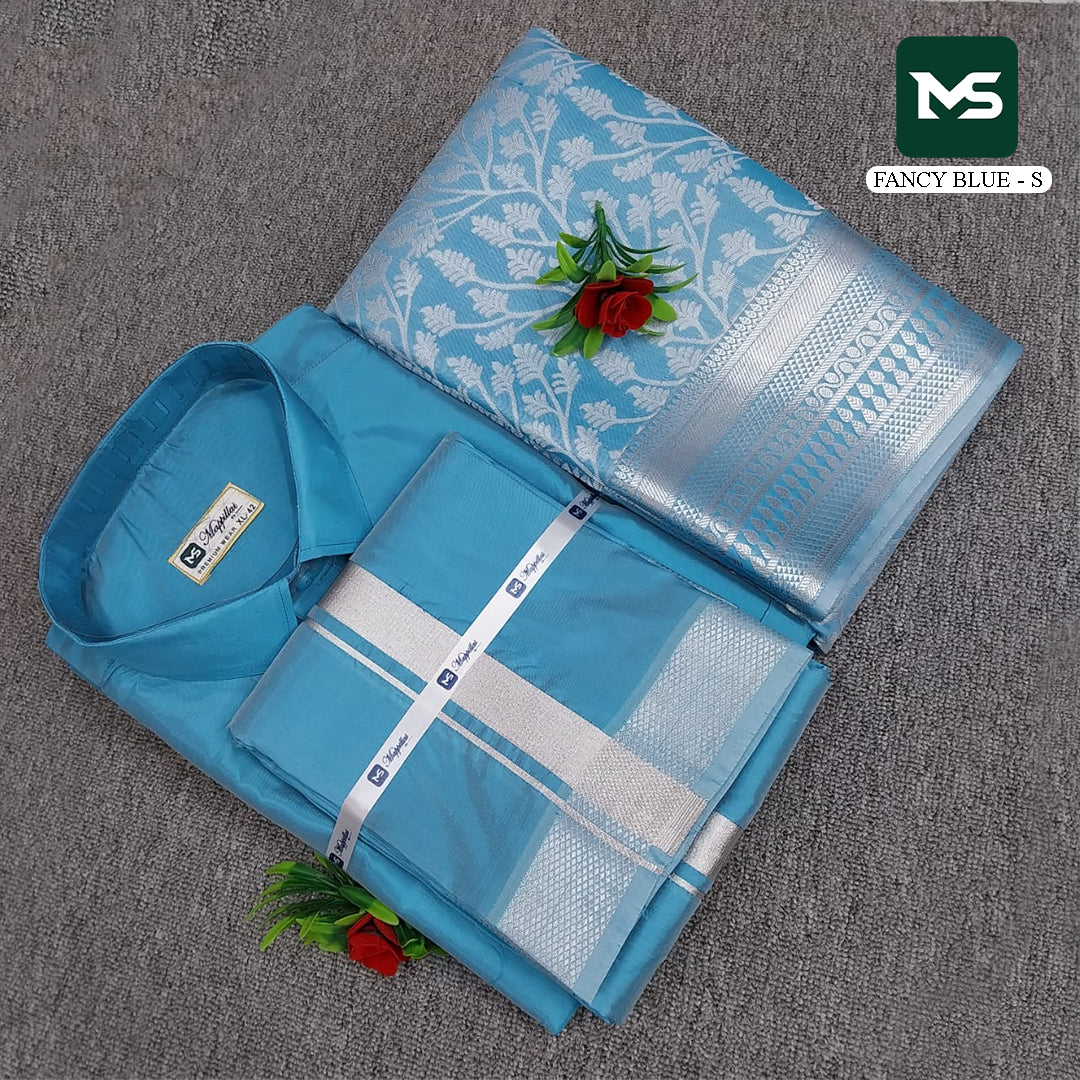 Royal Couple Combo - Fancy Bule Silver