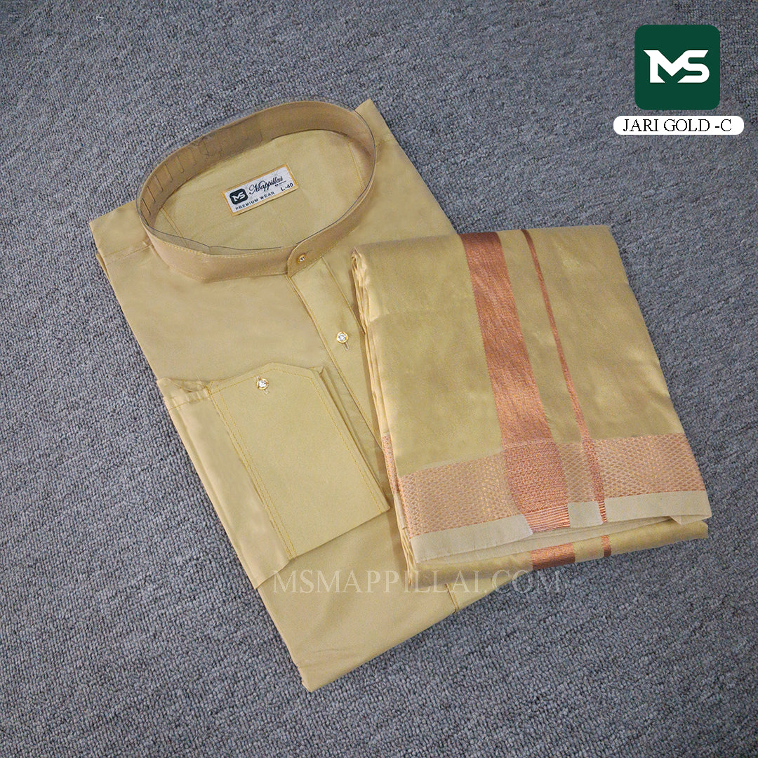 Royal Kurta Dhoti set Jari Gold - Copper