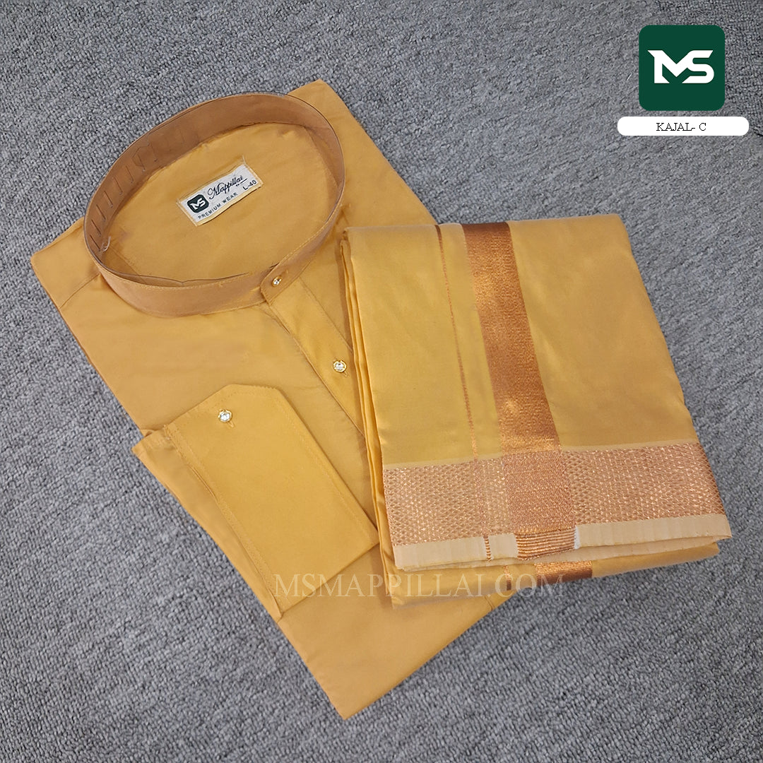 Royal Kurta Dhoti set Kajal - Copper