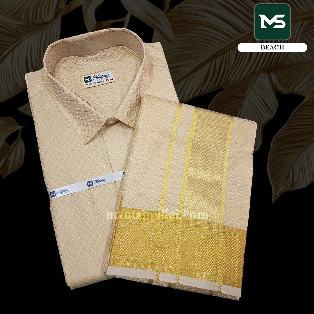 Muhurtham Silk Shirt and Dhoti - Beach