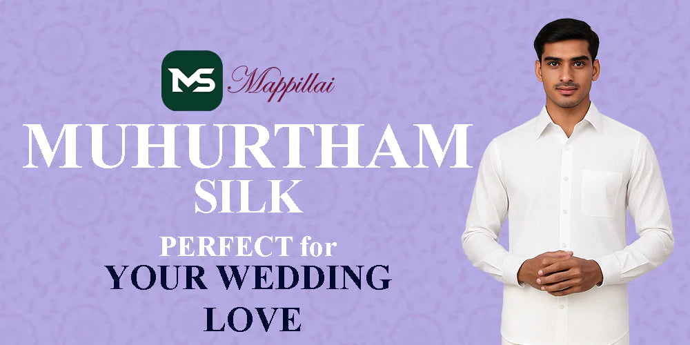 muthurtham silk shirt and dhoti