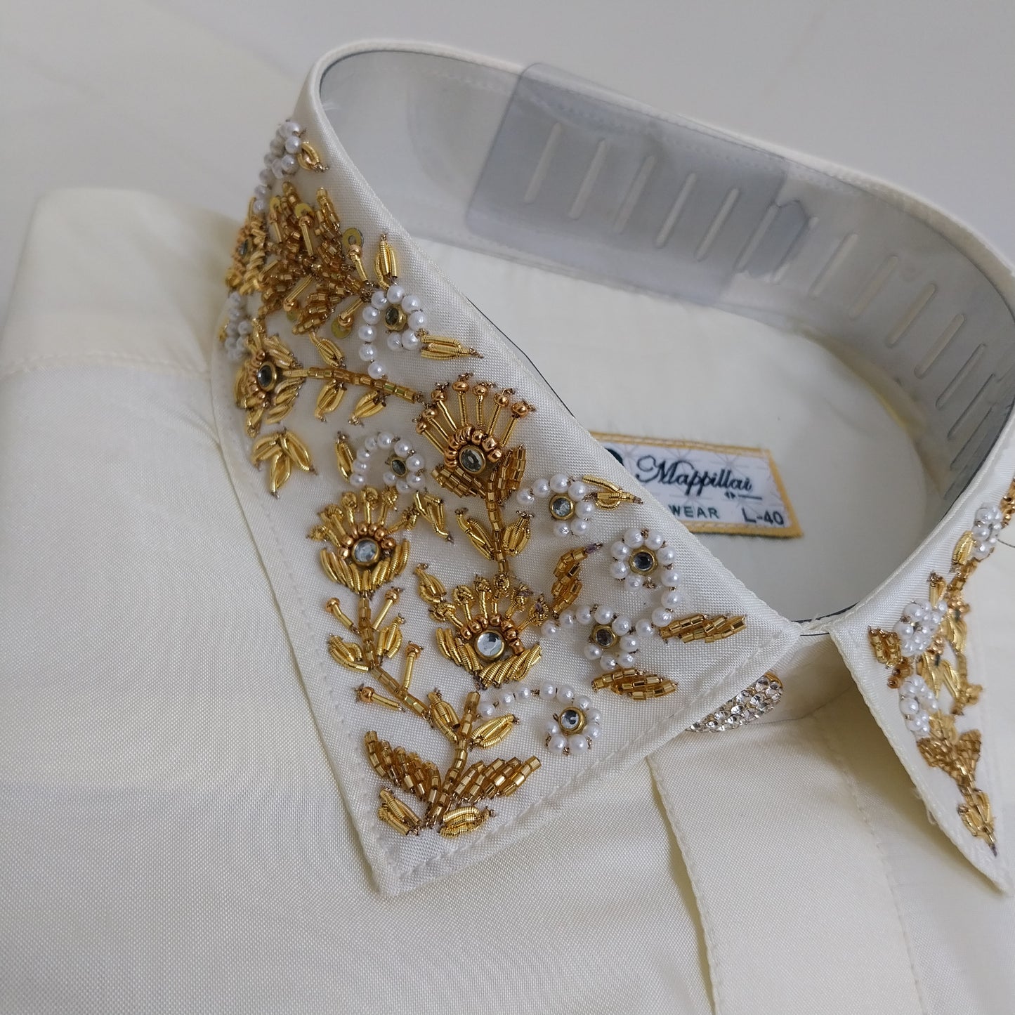 Pure Silk Dhoti Set for Men – Hand Embroidered Aari Work Wedding Wear RIW02