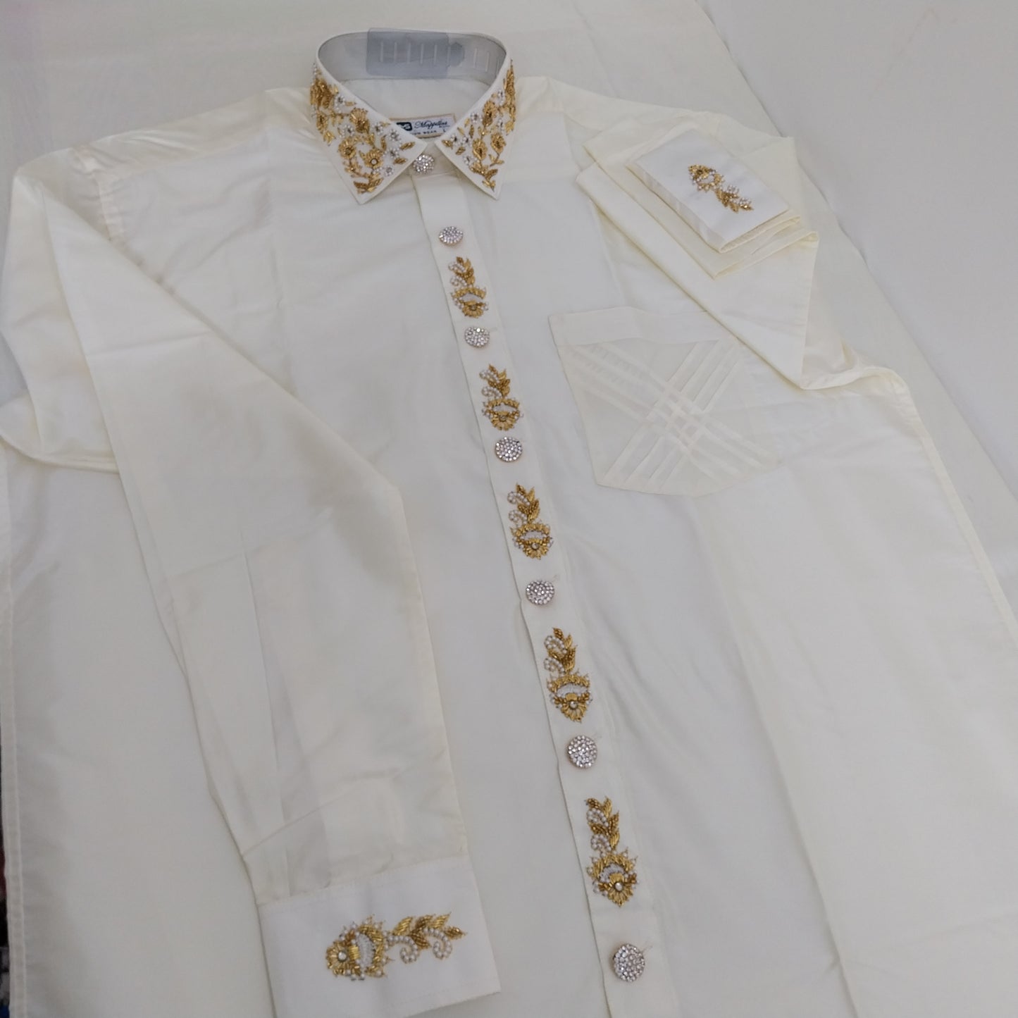 Pure Silk Dhoti Set for Men – Hand Embroidered Aari Work Wedding Wear RIW02