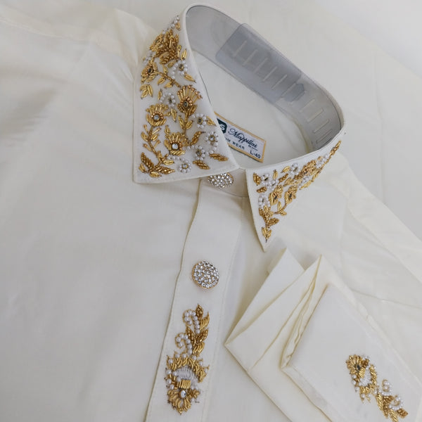 Pure Silk Dhoti Set for Men – Hand Embroidered Aari Work Wedding Wear RIW02
