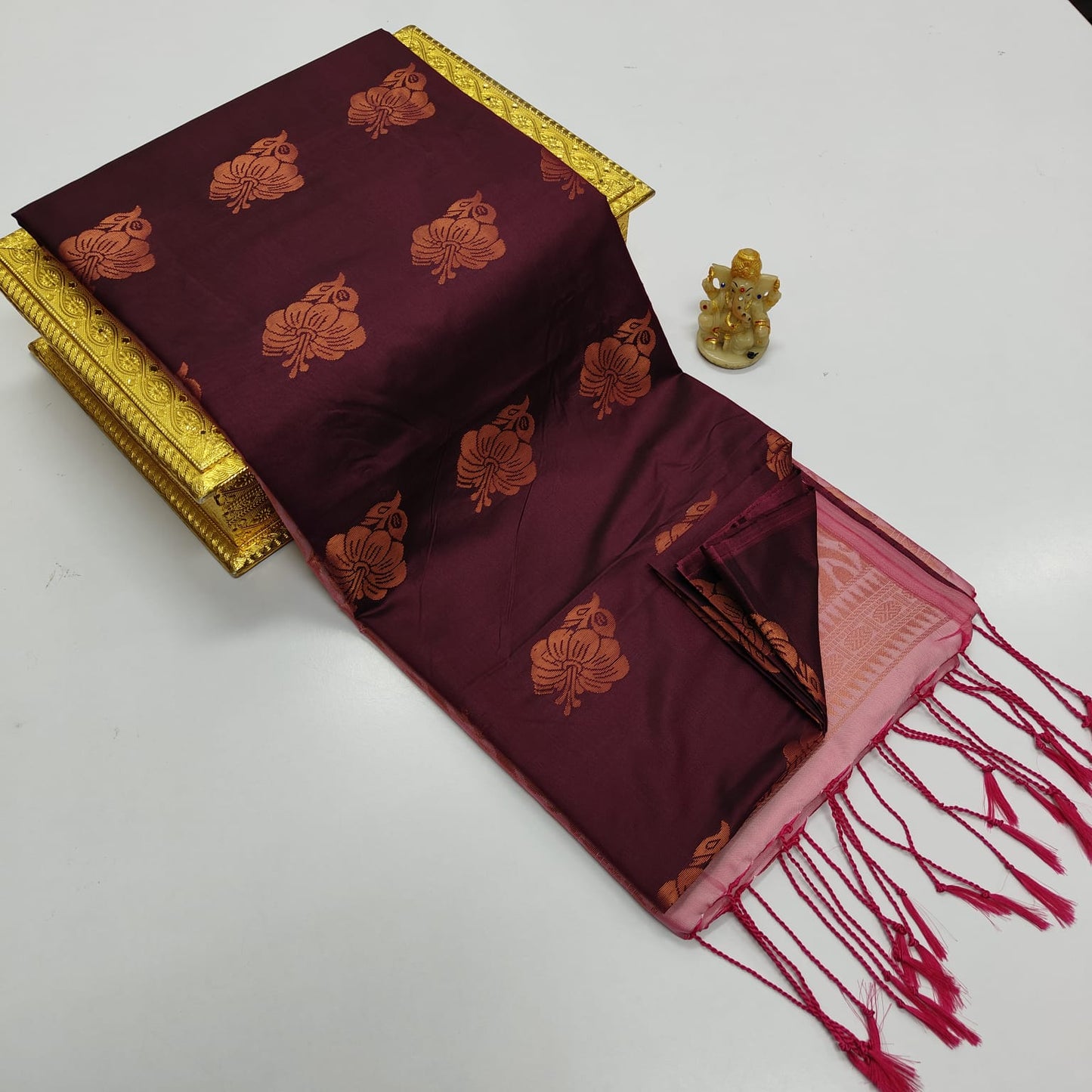 ARANI SOFT SILK WITH EMBOSSED WEDDING SAREES
