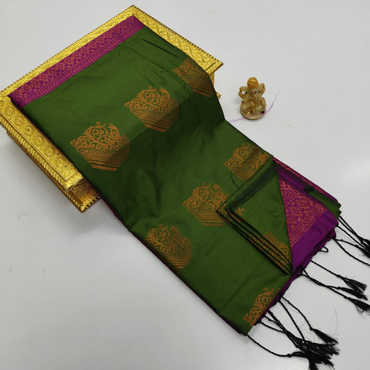ARANI SOFT SILK WITH EMBOSSED WEDDING SAREES