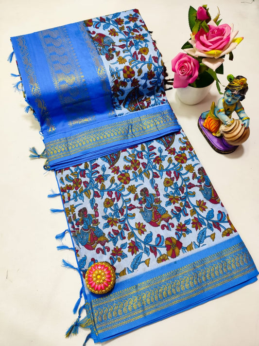 Printed kalyani cotton saree normal wash