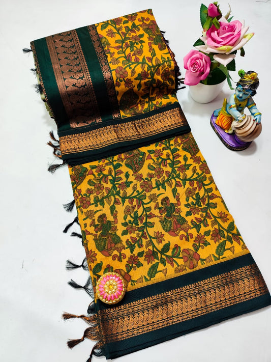 Printed kalyani cotton saree normal wash