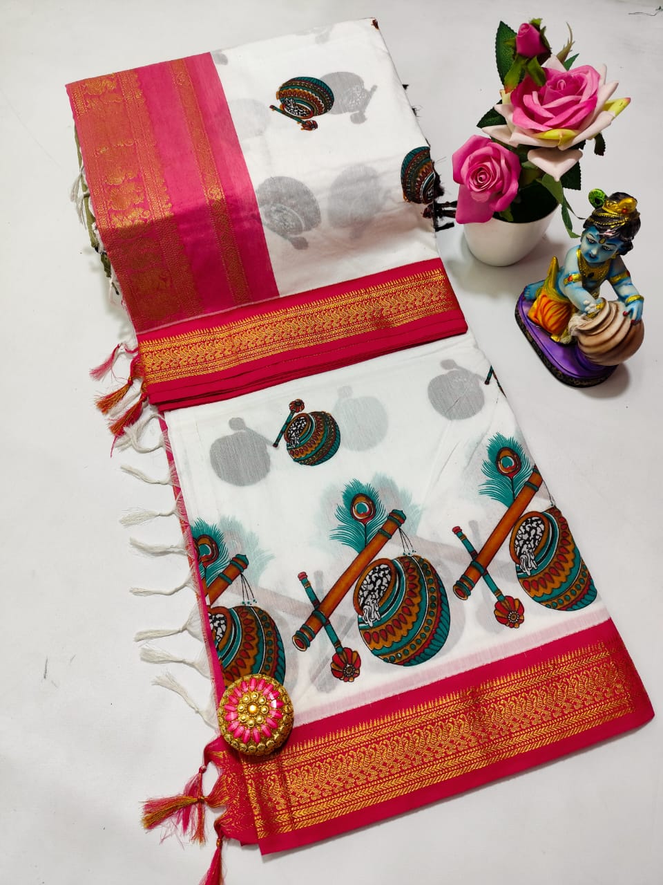 Printed kalyani cotton saree normal wash