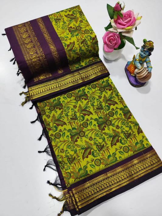 Printed kalyani cotton saree normal wash