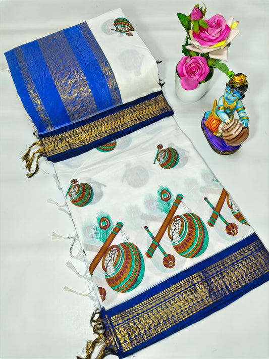 Printed kalyani cotton saree normal wash