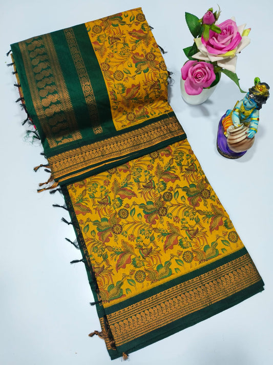 Printed kalyani cotton saree normal wash