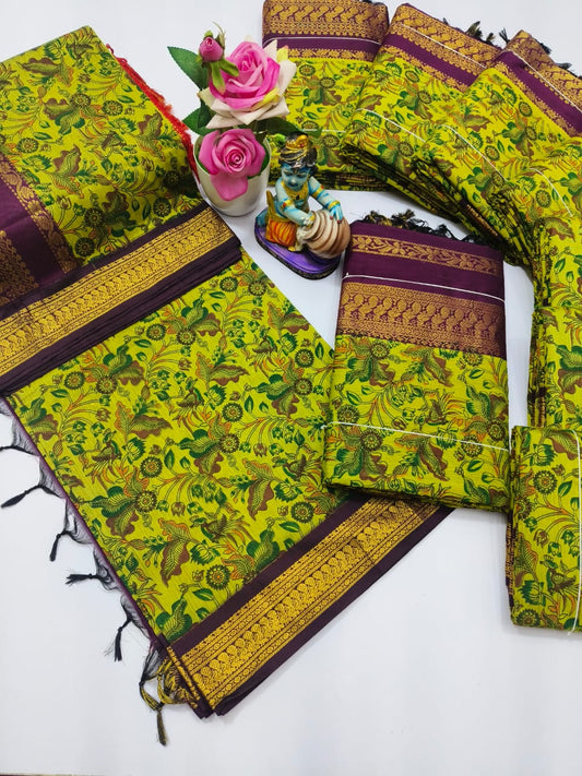Printed kalyani cotton saree normal wash
