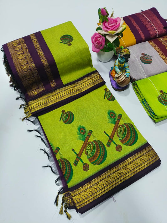 Printed kalyani cotton saree normal wash