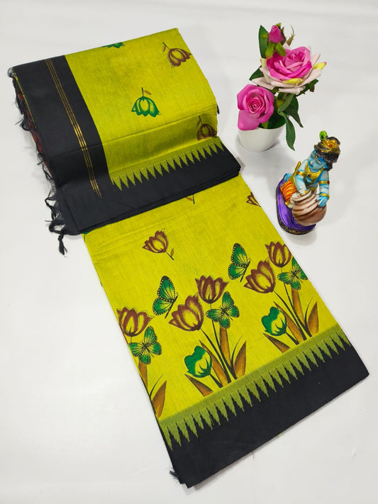 Printed kalyani cotton saree normal wash