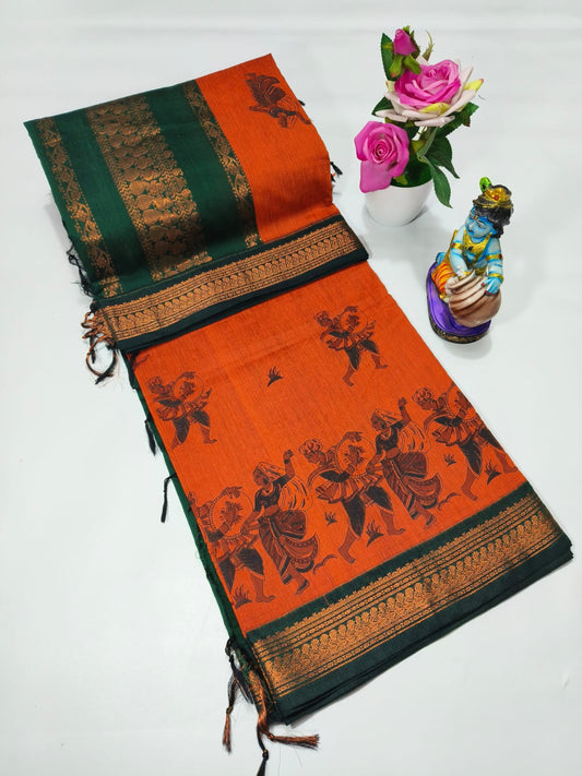 Printed kalyani cotton saree normal wash
