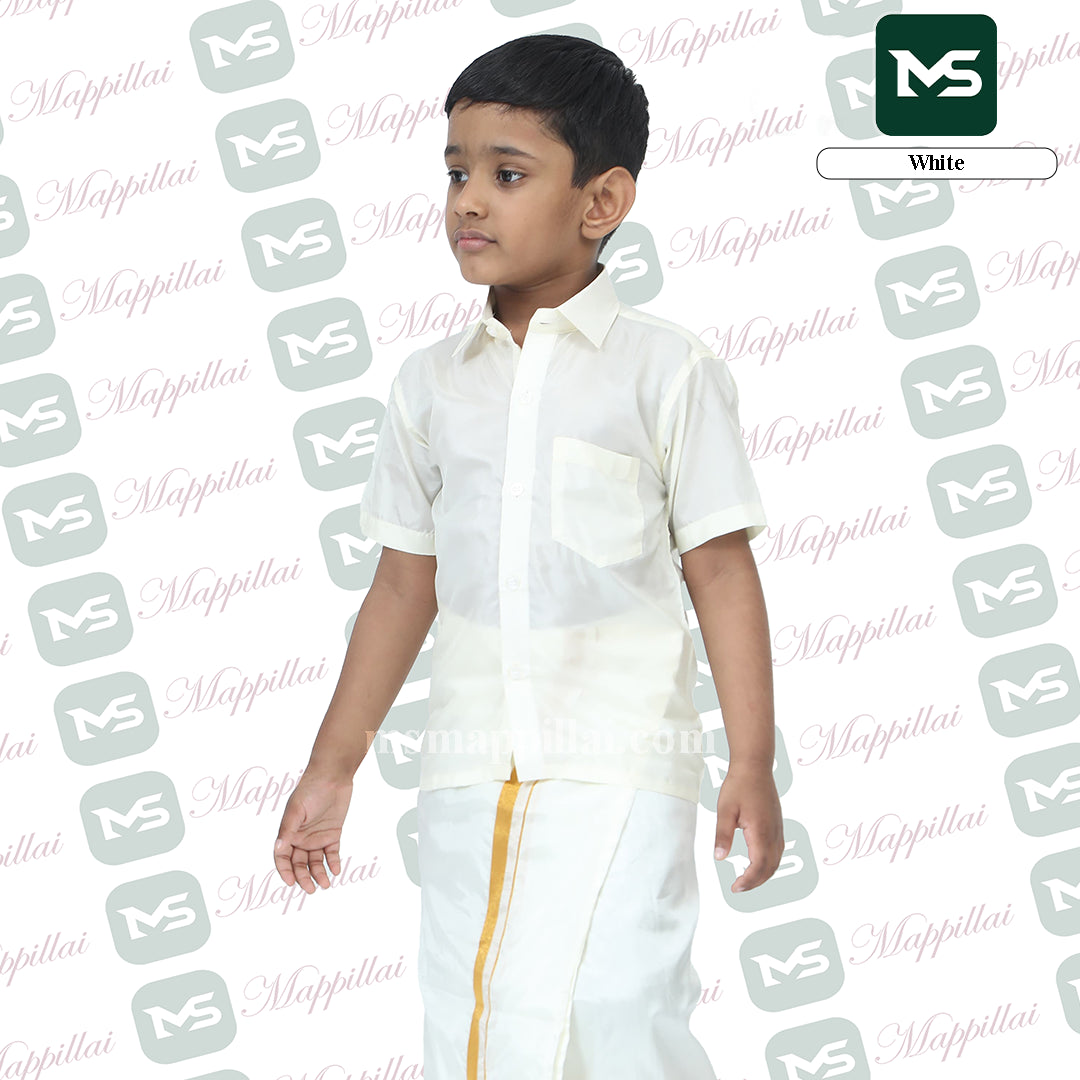 Kutti Mappillai for kids Shirt and Dhoti White