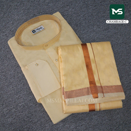 Royal Kurta Dhoti set Champagne - Gold