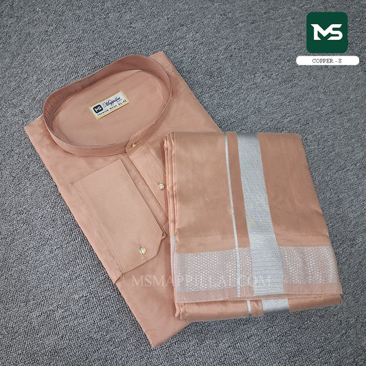 Royal Kurta Dhoti set Copper - Silver