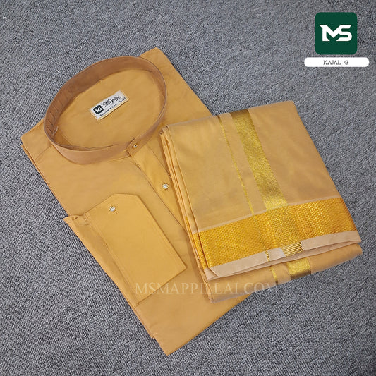 Royal Kurta Dhoti set Kajal - Gold