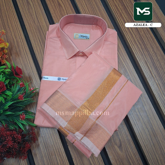 Royal Vastram Shirt and Dhoti Azalea With Copper