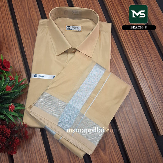 Royal Vastram Shirt and Dhoti Beach With Silver