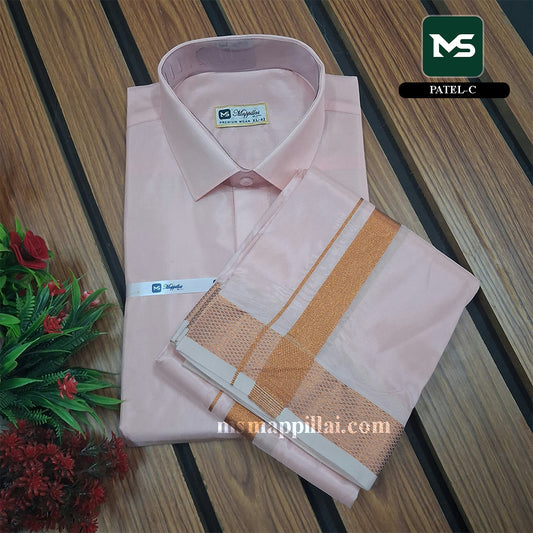 Royal Vastram Shirt and Dhoti Patel With Copper